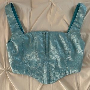 princess polly blue floral corset